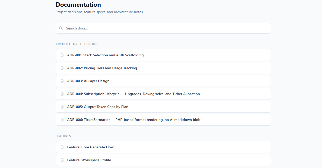 Documentation system
